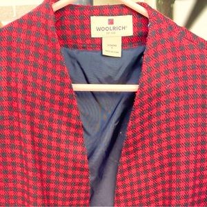 Woolrich vest, women’s small, red and black houndstooth plaid